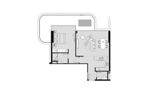 Apartment floor plan, 1 bedroom in Sunset Bay 4 No. 11008