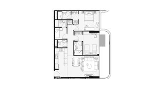 Apartment floor plan, 2 bedrooms in Sunset Bay 4 No. 11009